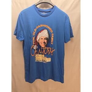 National lampoons Christmas Vacation Clark Griswold men’s blue shirt size large